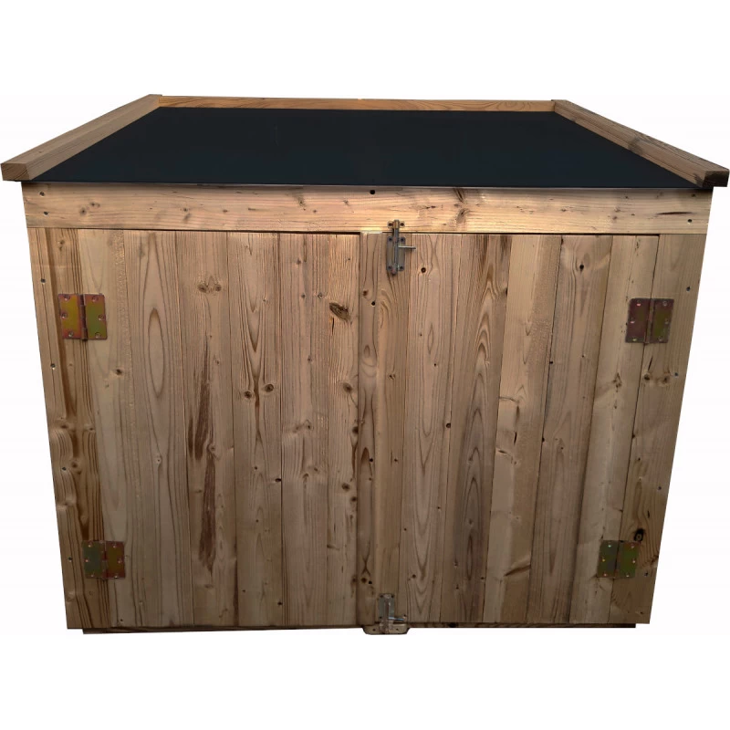 Coffre De Jardin En Bois Traité 20mm 1200L GENIO Noir - Gardy Shelter – Image 3