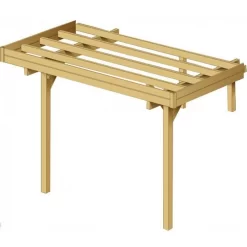 Extension En Bois Traité Pour Carport Modulable 5x5x2,5m - SOLID