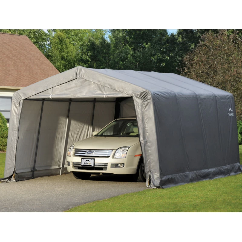 Garage Démontable 18,13m² En Acier Et Polyéthylène Gris – Shelter Logic – Image 4