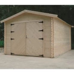Garage En Bois Massif 18,19m² Madriers 28mm SOLID