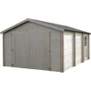 Garage Garodeal Double Pente 21,04m² Madriers 34mm Avec Double Porte Battante + Porte Service Vitrée – Décor Et Jardin