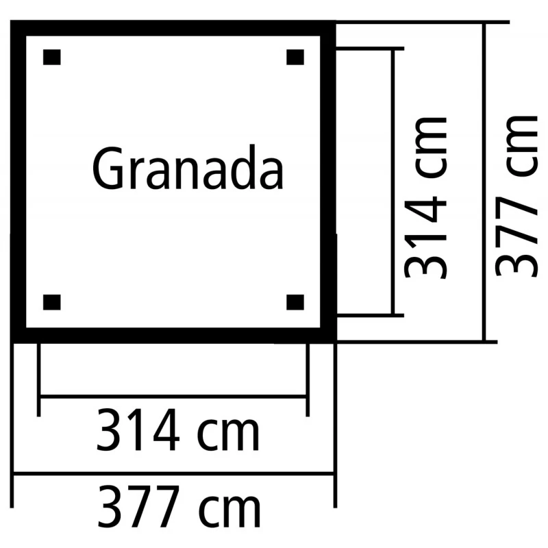 Kiosque Carré Granada – 3,77x3,77m - Karibu – Image 3