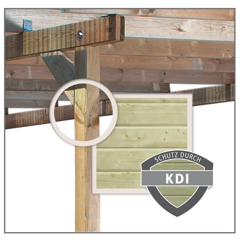 Kiosque Rectangulaire En Bois Autoclave Holm 2 – 4,31x7,78m – Avec Shingles – Karibu – Image 3