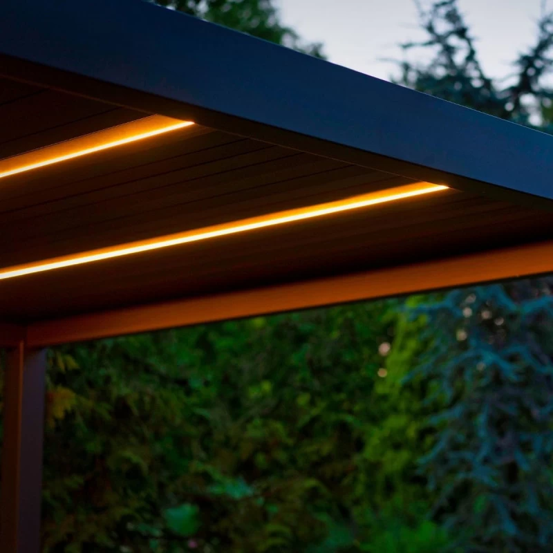 Kit éclairage 3 Lames Anthracite LEDS 3m + Télécommande Pour Pergola Ombrea – Image 2