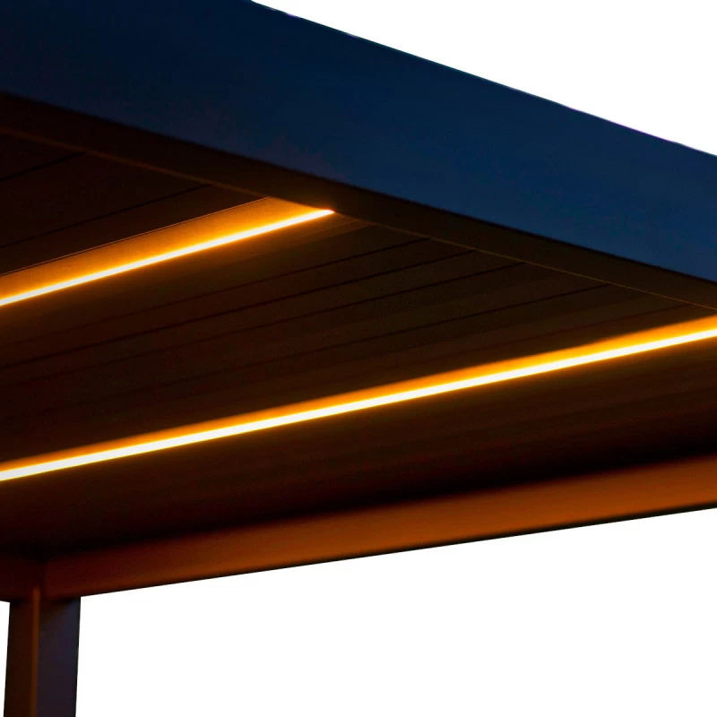 Kit éclairage 3 Lames Anthracite LEDS 3m + Télécommande Pour Pergola Ombrea – Image 3