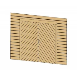 Paroi Frontale Avec Double Porte De Garage 480x245cm Pour Carport Modulable 6x5m - SOLID