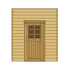 Paroi Frontale Porte Simple 270cm Pour Carport Bois Traité - SOLID