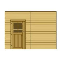 Paroi Frontale Avec Simple Porte Gauche 480x245cm Pour Carport Modulable En Bois Traité Autoclave - SOLID