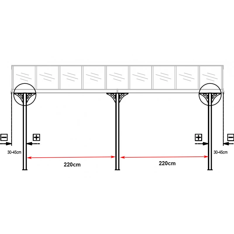 Pergola Adossée Ajustable - Toit De Terrasse En Alu 3,05x5,57m X-METAL – Image 5