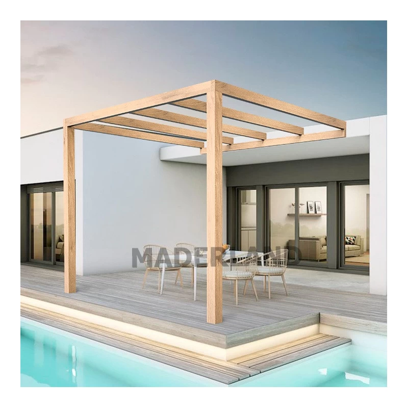 Pergola Adossée En Bois Lamellé-collé 300x300cm Burgos – Maderland