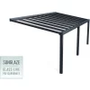 Pergola Adossée Stockholm 350x740cm Aluminium Gris Et Polycarbonate Avec Stores De Toit Rétractables – Palram - Canopia