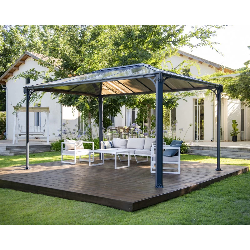 Pergola Aluminium Et Polycarbonate 430x295,5cm Martinique 4300 Palram - Canopia