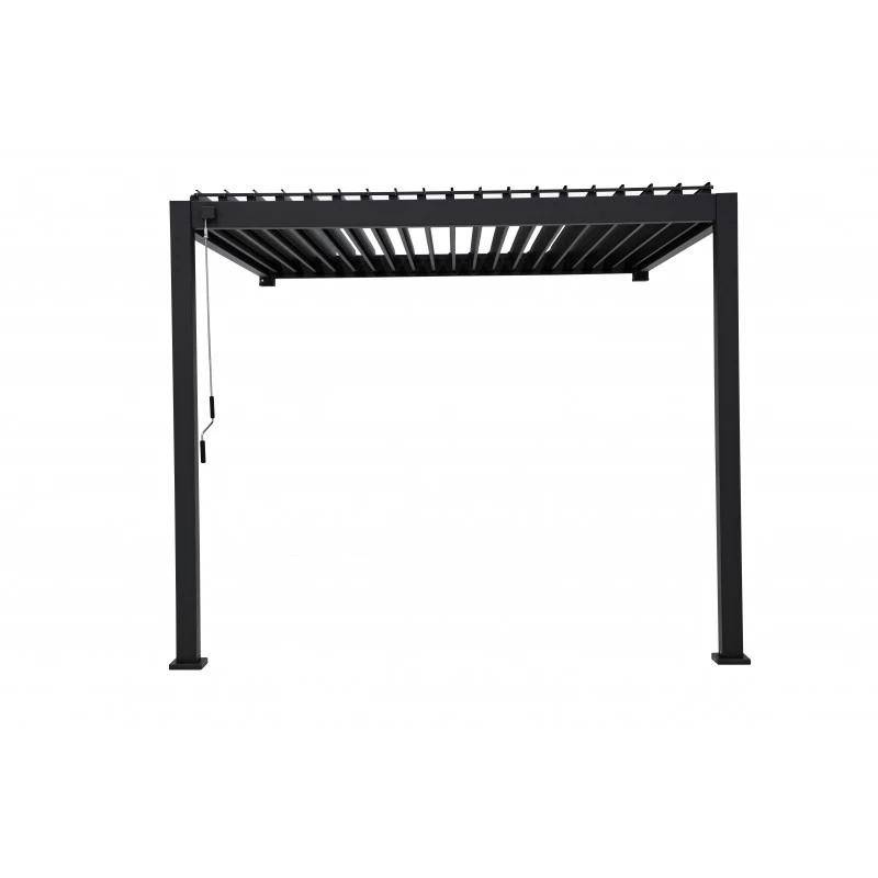 Pergola Bioclimatique Adossée En Alu Anthracite 3x3m Ombrea – Image 3