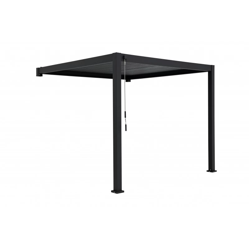 Pergola Bioclimatique Adossée En Alu Anthracite 3x3m Ombrea – Image 4