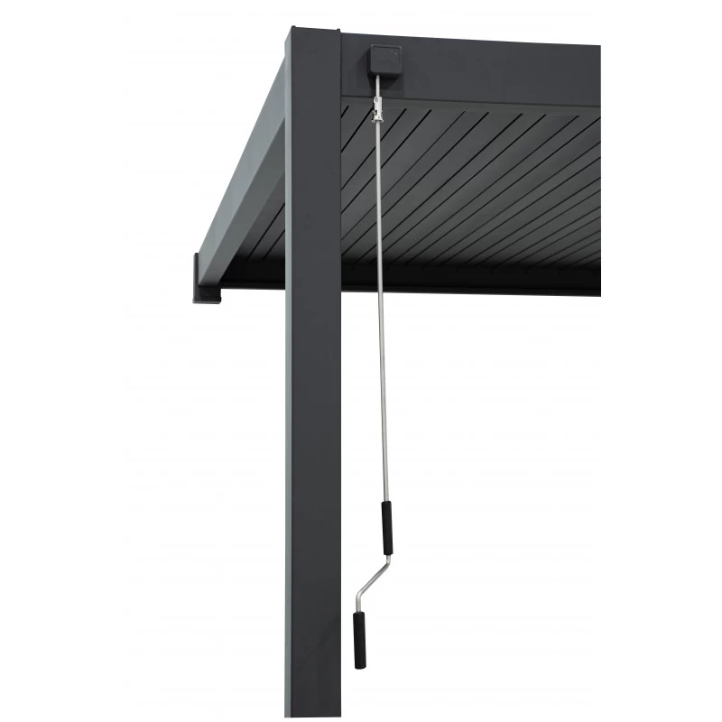 Pergola Bioclimatique Adossée En Alu Anthracite 3x3m Ombrea – Image 6