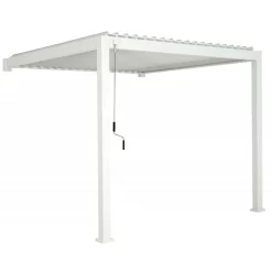 Pergola Bioclimatique Adossée En Alu Blanc 3x3m Ombrea