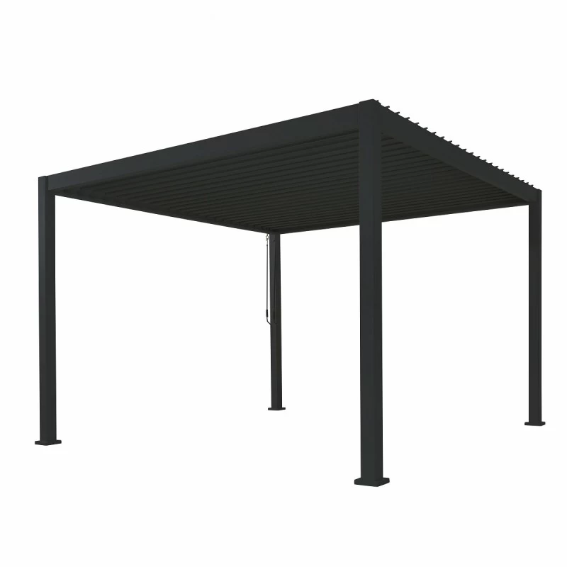 Pergola Bioclimatique Autoportante En Alu Anthracite 3x3m Ombrea – Image 4