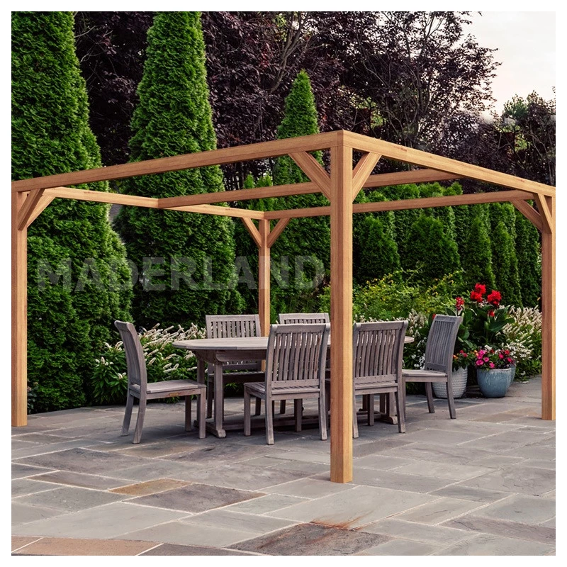Pergola En Bois Lamellé-collé 400x400cm Tarragona – Maderland