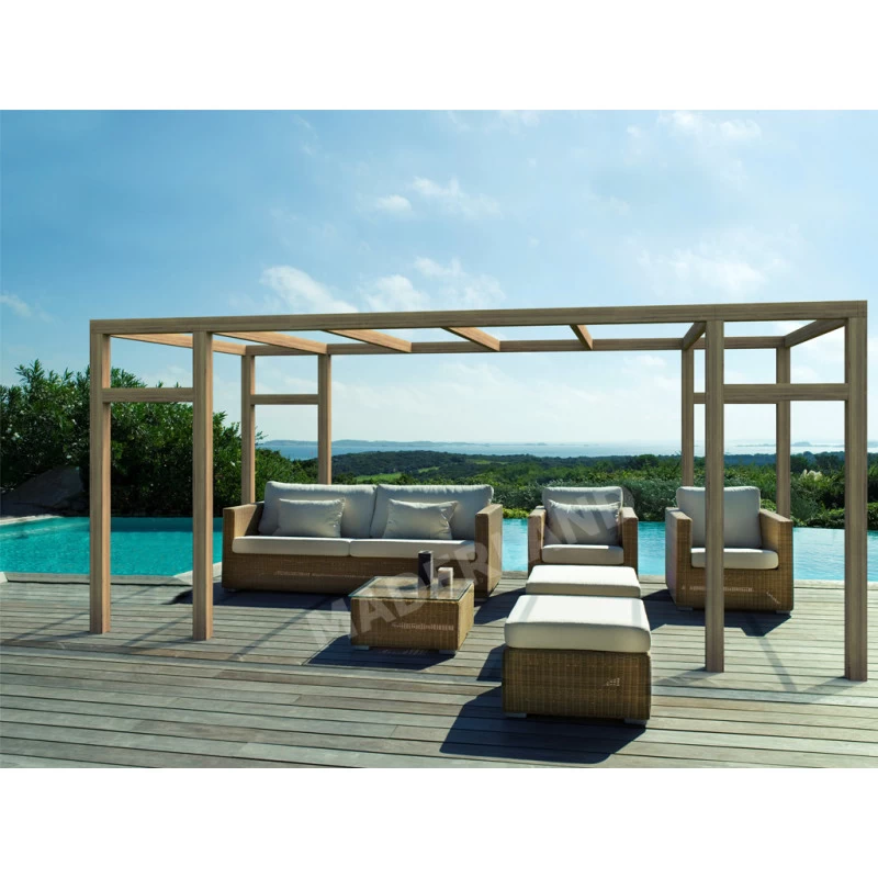 Pergola En Bois Lamellé-collé 600x300cm Granada – Maderland