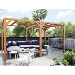 Pergola En Bois Lamellé-collé 600x400cm Fuengirola – Maderland