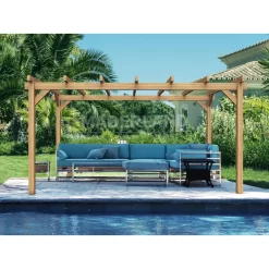 Pergola En Bois Lamellé-collé 600x400cm Valencia – Maderland