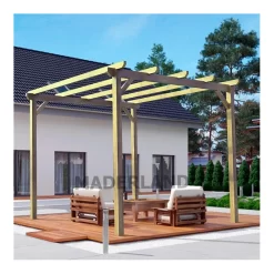 Pergola En Bois Massif Traité Autoclave 300x300cm Madrid – Maderland