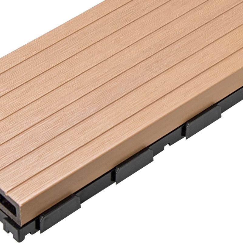 Plancher En Bois Composite - Lot De 0,6m² - Lames Clipsables - Marron - Compolife – Image 2