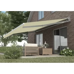 Store Banne Manuel 395x300cm DECO Toile Polyester Beige - X-METAL