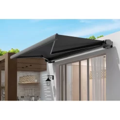 Store Banne Motorisé 300x250cm LUXO Toile Polyester Grise - X-METAL