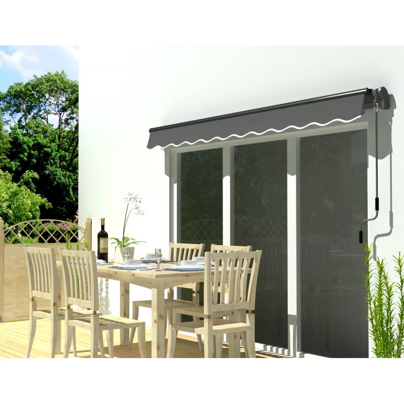 Store Banne Motorisé 350x250cm EASY Toile Polyester Grise - X-METAL – Image 6