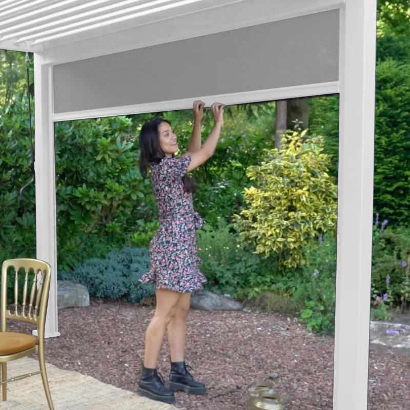 Store Latéral Blanc 400cm Pour Pergola Bioclimatique En Alu Ombrea – Image 2