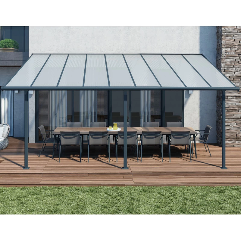 Toit De Terrasse 299x555cm En Aluminium Gris Et Polycarbonate 6mm SIERRA - Canopia By Palram – Image 5