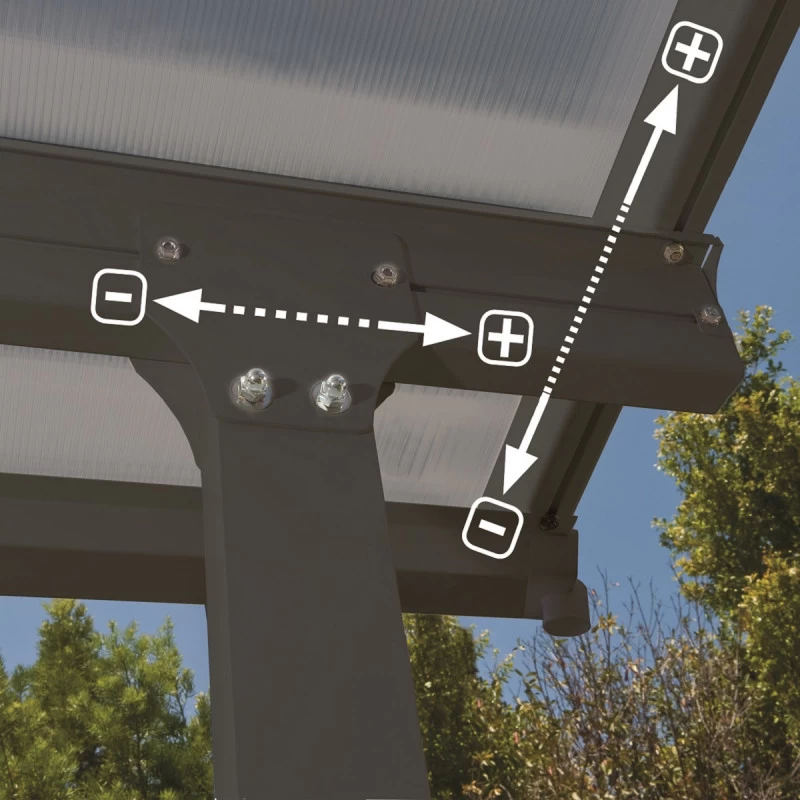 Toit De Terrasse 300x851cm En Aluminium Gris Et Polycarbonate 8mm FERIA - Canopia By Palram – Image 5