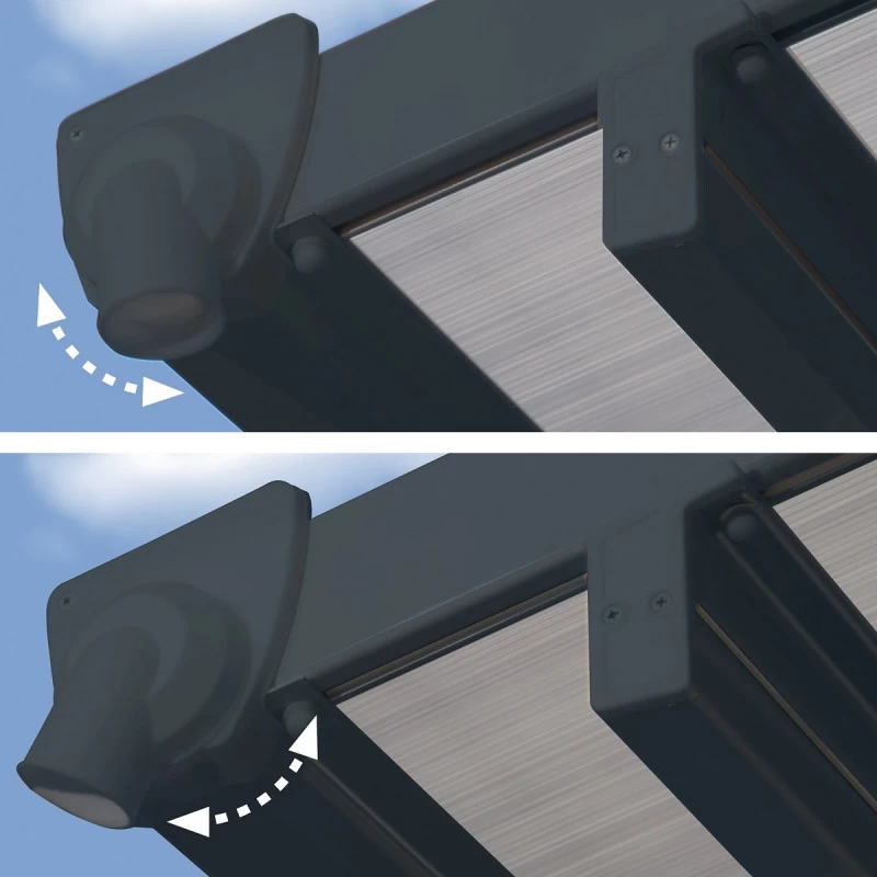 Toit De Terrasse 300x851cm En Aluminium Gris Et Polycarbonate 8mm FERIA - Canopia By Palram – Image 6