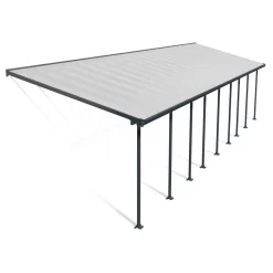 Toit De Terrasse 300x1276cm En Aluminium Gris Et Polycarbonate 8mm FERIA - Canopia By Palram