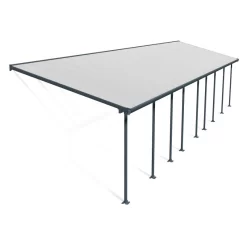 Toit De Terrasse 300x1340cm En Aluminium Gris Et Polycarbonate 8mm FERIA - Canopia By Palram