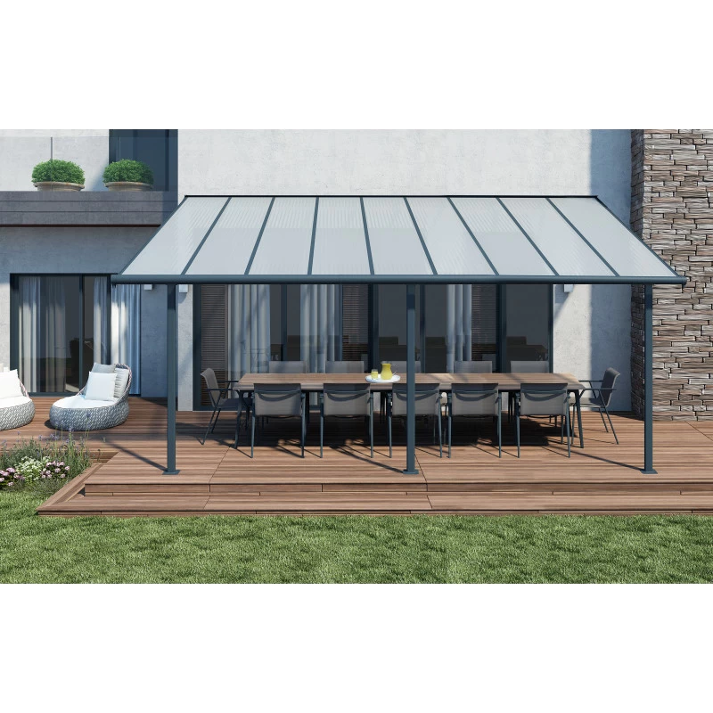 Toit De Terrasse En Aluminium Gris 3x5,46m + PC 16mm Olympia - Palram - Canopia – Image 3