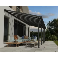 Toit De Terrasse En Aluminium Gris 3x8,51m + PC 16mm Olympia - Palram - Canopia