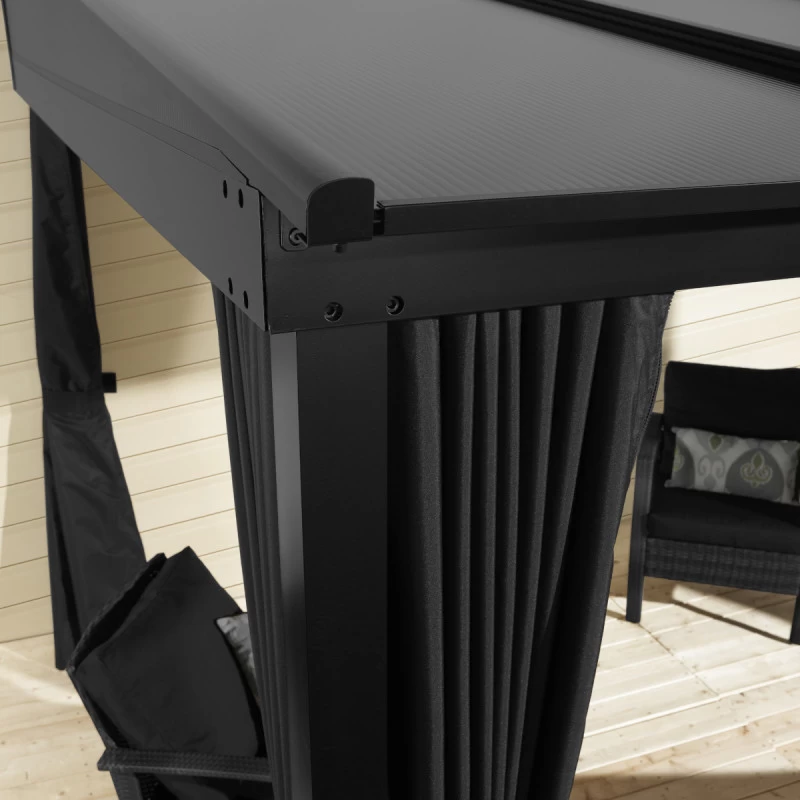 Tonnelle Adossée St. Barth 363x298cm En Aluminium Et Polycarbonate 8mm - SOJAG – Image 2