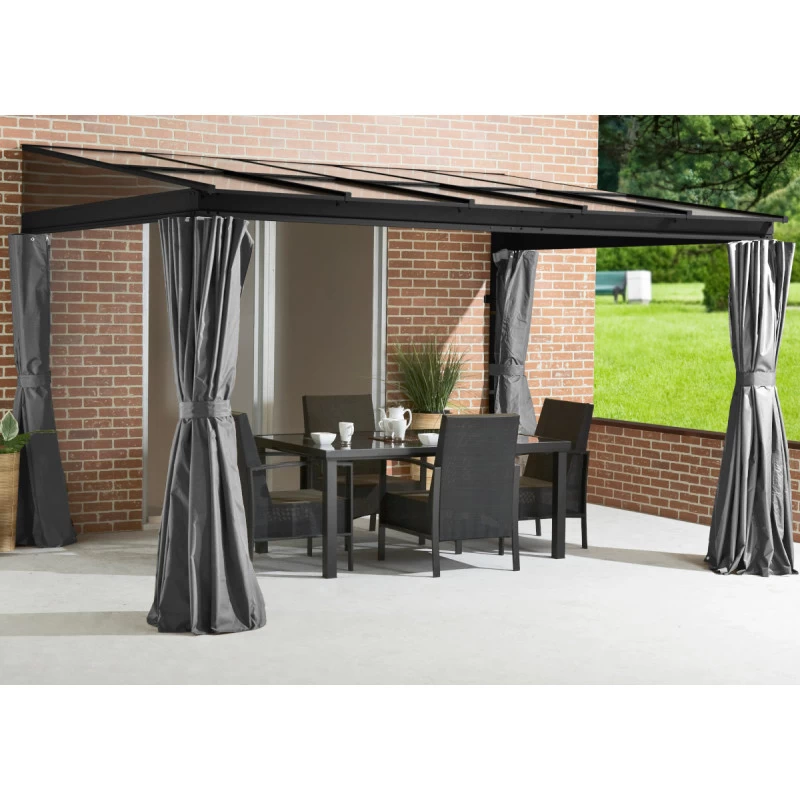 Tonnelle Adossée St. Barth 363x298cm En Aluminium Et Polycarbonate 8mm - SOJAG