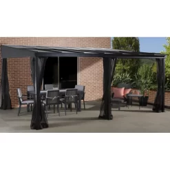 Tonnelle Adossée St. Barth 424x296cm En Aluminium Et Polycarbonate 8mm - SOJAG