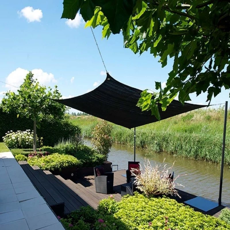 Voile D'ombrage Carrée Coolfit 500x500cm Noir – NESLING
